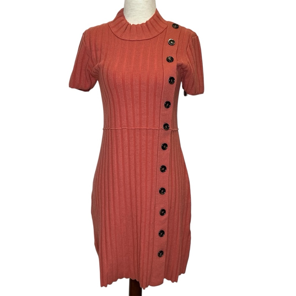 NWT Free People Lottie Knit Ribbed Mini Dress in Coral Size S/P - Picture 4 of 16